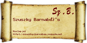 Szuszky Barnabás névjegykártya